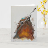 Gezicht van een kolibrie kaart (Gele Bloem)