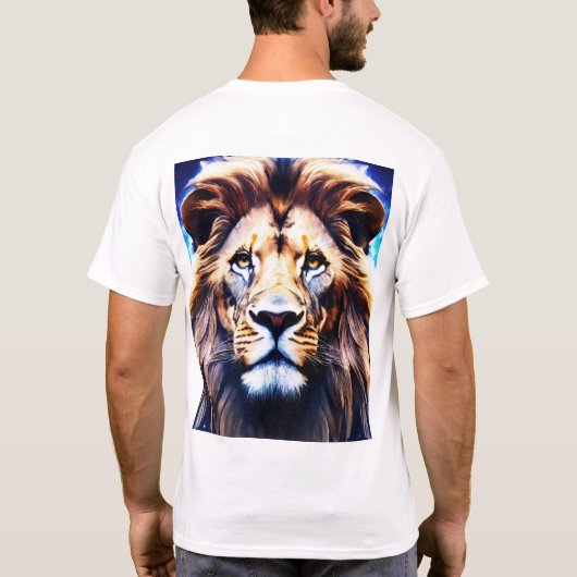 Gezicht van een leeuw ontwerp t-shirt (Achterkant)
