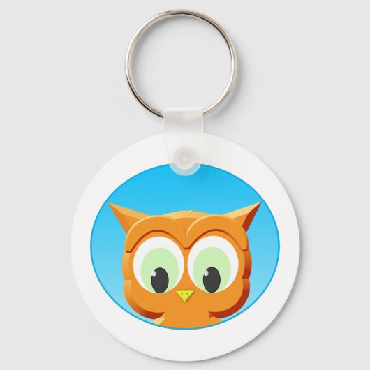 Gezicht van een Steenuil Sleutelhanger (Voorkant)