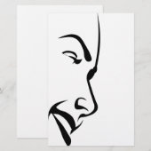 Gezicht van een vrouw briefpapier (Voorkant / Achterkant)