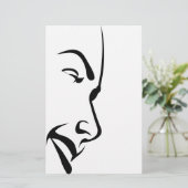 Gezicht van een vrouw briefpapier (Staand voorkant)