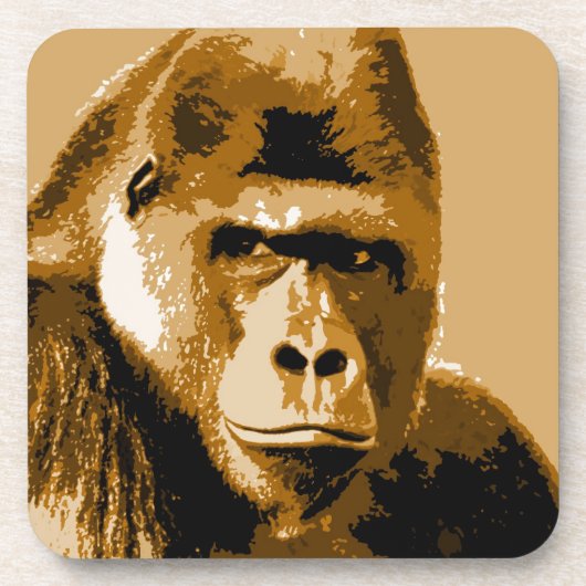 Gezicht van Gorilla Bier Onderzetter (Voorkant)