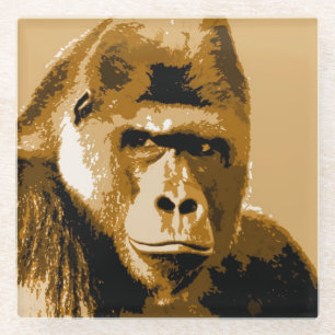 Gezicht van Gorilla Glazen Onderzetter