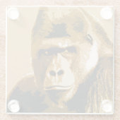 Gezicht van Gorilla Glazen Onderzetter (Achterkant)