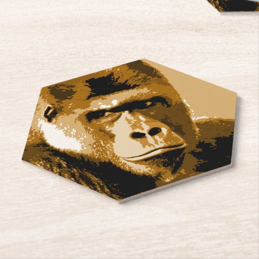 Gezicht van Gorilla Kartonnen Onderzetters (Schuin)