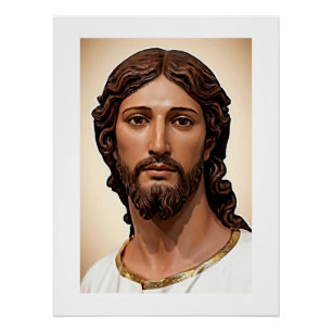 GEZICHT VAN JESUS MET PRACHTIGE VRIENDELIJKE OGEN PERFECT POSTER