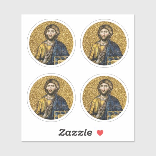 Gezicht van Jezus Christus Orthodox Haga Sophia Ic Sticker (Vel)