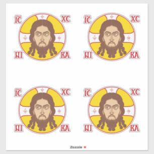 Gezicht van Jezus Christus orthodox icoon Sticker