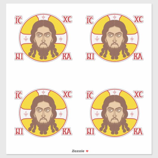 Gezicht van Jezus Christus orthodox icoon Sticker (Vel)