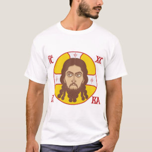 Gezicht van Jezus Christus orthodox icoon T-shirt