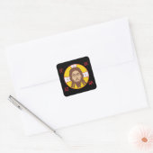 Gezicht van Jezus Christus orthodox icoon Vierkante Sticker (Envelop)