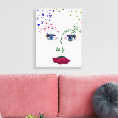 Gezicht van Natuur abstract meisje gezicht Canvas Afdruk (Insitu (Woonkamer))