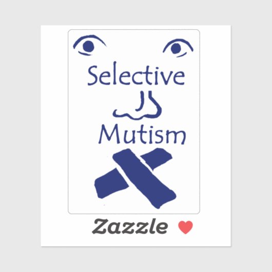Gezicht van selectieve Mutism op maat gesneden vin Sticker (Vel)