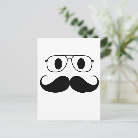 gezicht van snor briefkaart (Staand voorkant)