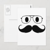 gezicht van snor briefkaart (Voorkant / Achterkant)