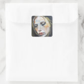Gezicht van verdriet, jonge dame artwork stickers (Tas)
