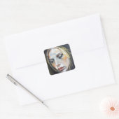 Gezicht van verdriet, jonge dame artwork stickers (Envelop)