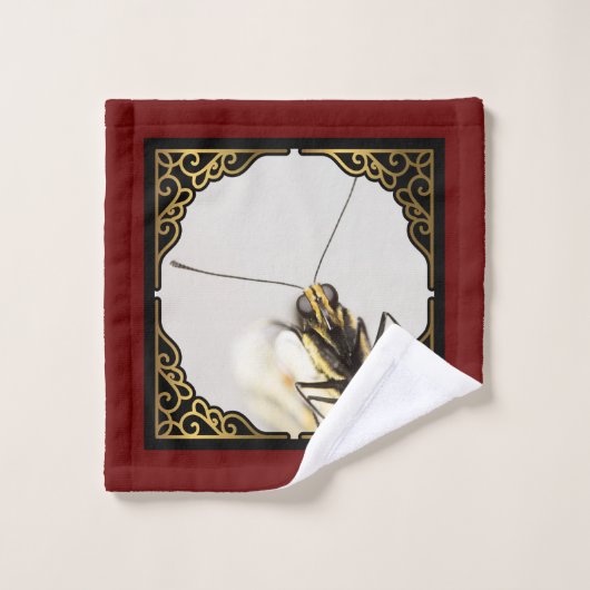 Gezicht van Vlinder- CloseUp Monarch Bad Handdoek (Wasdoekje)