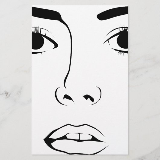 Gezicht van vrouw briefpapier (Voorkant)