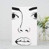 Gezicht van vrouw briefpapier (Staand voorkant)