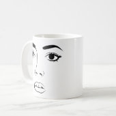 Gezicht van vrouw koffiemok (Voorkant links)