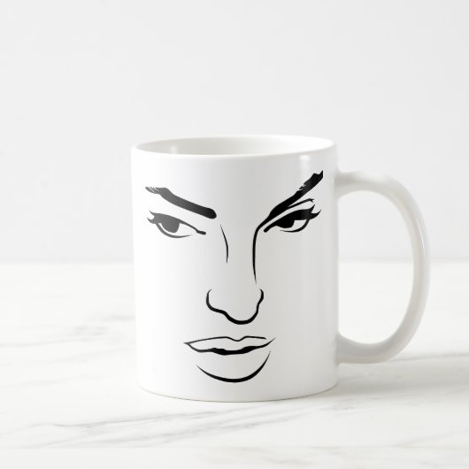 Gezicht van vrouw koffiemok (Rechts)