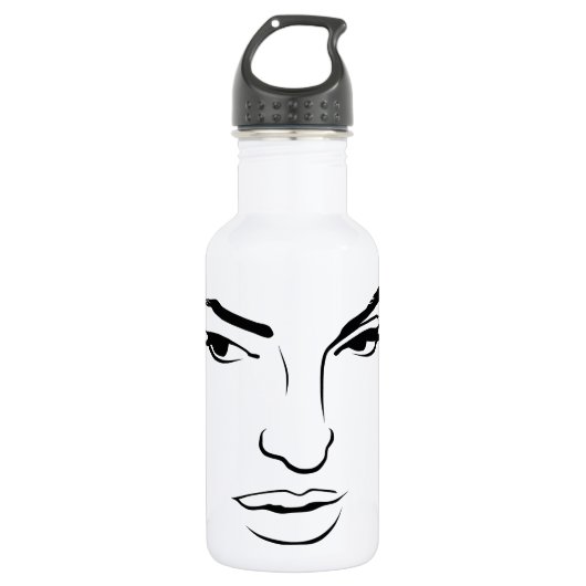 Gezicht van vrouw waterfles  (Voorkant)
