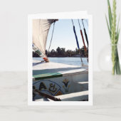Gezicht vanaf boot op de rivier de Nijl, Luxor, Eg Kaart (Voorkant)