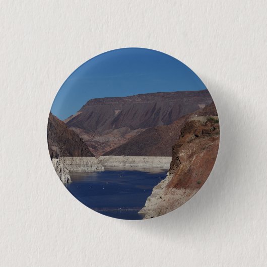 Gezicht vanaf de Hooverdam 2016. Ronde Button 3,2 Cm (Voorkant)