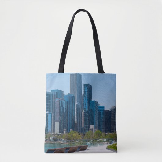 Gezicht vanaf Navy Pier Tote Bag (Voorkant)