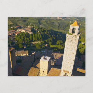 Gezicht vanaf toren, San Gimignano, Siena, Toscane Briefkaart