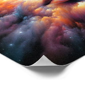 Gezicht vermengd met kleurrijke wolken poster (Hoek)