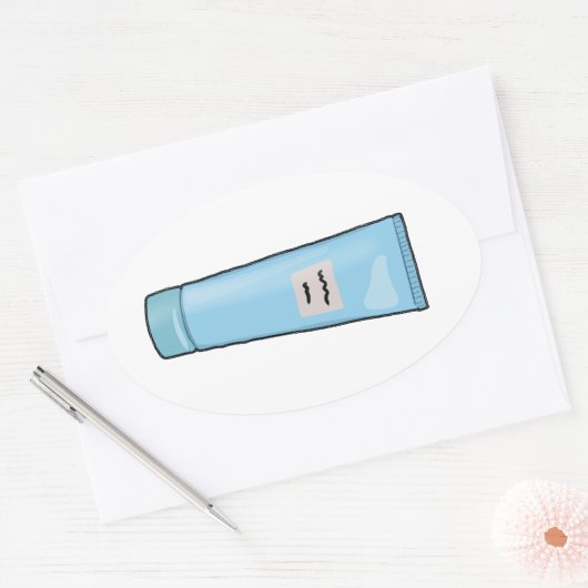 Gezicht Wassen Baby Blue Tube Ovale Sticker (Envelop)