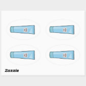 Gezicht Wassen Baby Blue Tube Ovale Sticker (Vel)