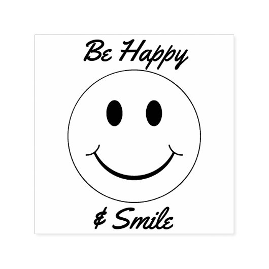 Gezicht Wees gelukkig en glimlach Zelfinktende Stempel (Design)