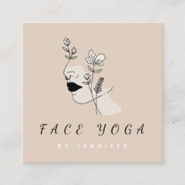 Gezicht Yoga Botanische Bloemen Gezicht Neus Ring  Vierkante Visitekaartje