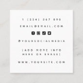 Gezicht Yoga Instructeur  Meisje Line Silhouette Vierkante Visitekaartje (Achterkant)