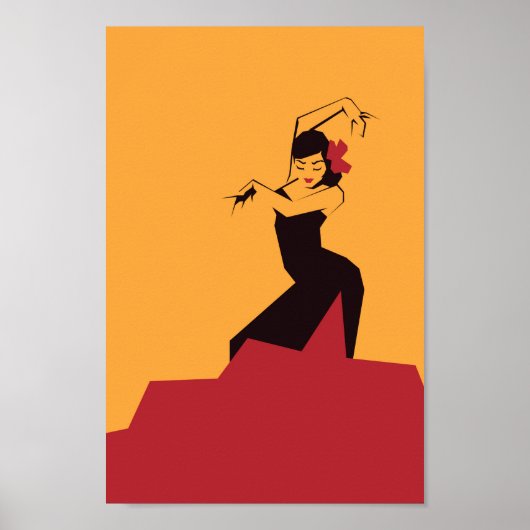 Gezichtelijk С gehiseled Flamenco Poster (Voorkant)