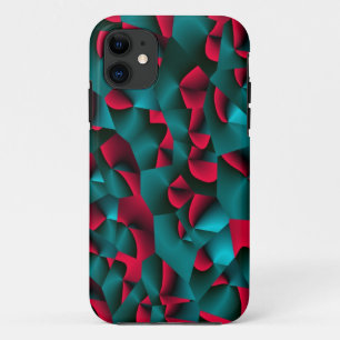 Gezichtelijk Rood en Cyaan iPhone 11 Hoesje