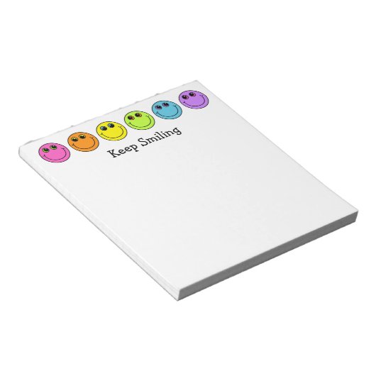Gezichten blijven glimlachen notitieblok (Schuin)