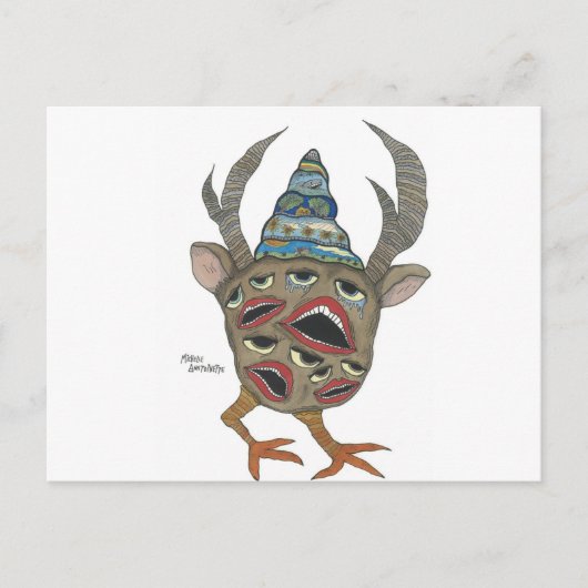 gezichten briefkaart (Voorkant)