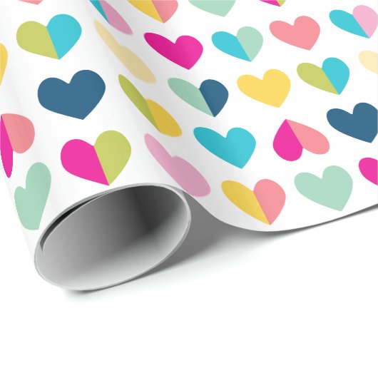 GEZICHTEN geometrisch patroon kleurrijk modern reg Cadeaupapier (Rol Hoek)