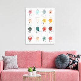 Gezichten Grafiek Klasdecoratie Gevoelens Emoties Canvas Afdruk