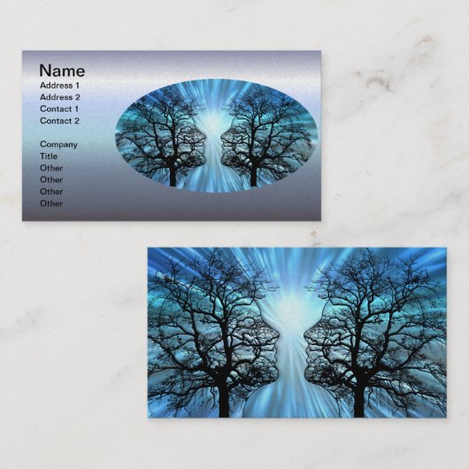 Gezichten in bomen lijken op hersenzenuwen visitekaartje (Voorkant / Achterkant)
