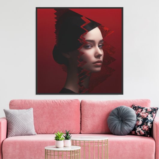 Gezichten in de Mode Canvas Afdruk (Insitu (Woonkamer))