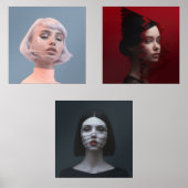 Gezichten in de Mode Muurkunst Sets (Voorkant)