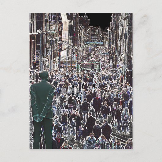 Gezichten in het Schotse Briefkaart Crowd Glasgow (Voorkant)