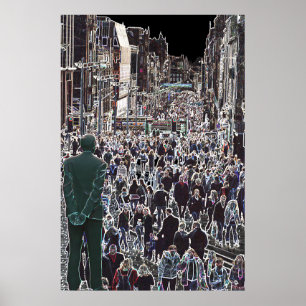 Gezichten in het Schotse Poster Crowd Glasgow