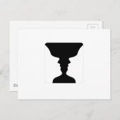 Gezichten of vaasillusie van twee gezichten zoals briefkaart (Voorkant / Achterkant)