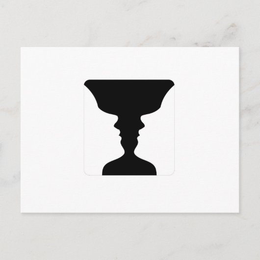 Gezichten of vaasillusie van twee gezichten zoals briefkaart (Voorkant)